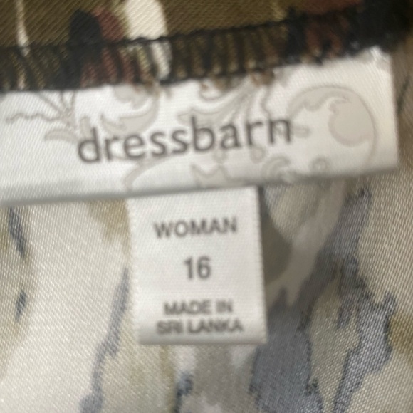 Dress barn Size 16, Dress. White, Army Green, Black and Brown in color, w/beads - Picture 2 of 3